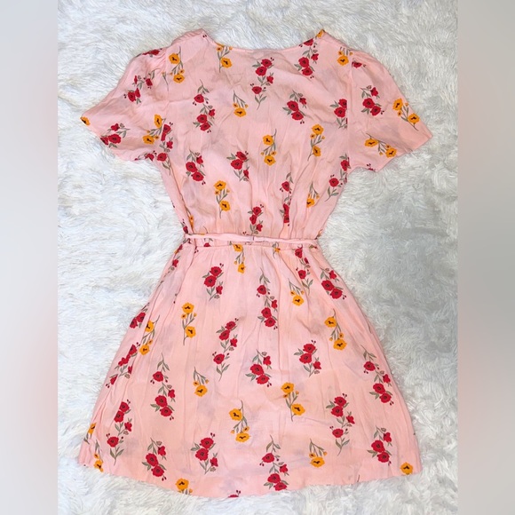 Pink Button Front Floral Dress - Picture 7 of 9